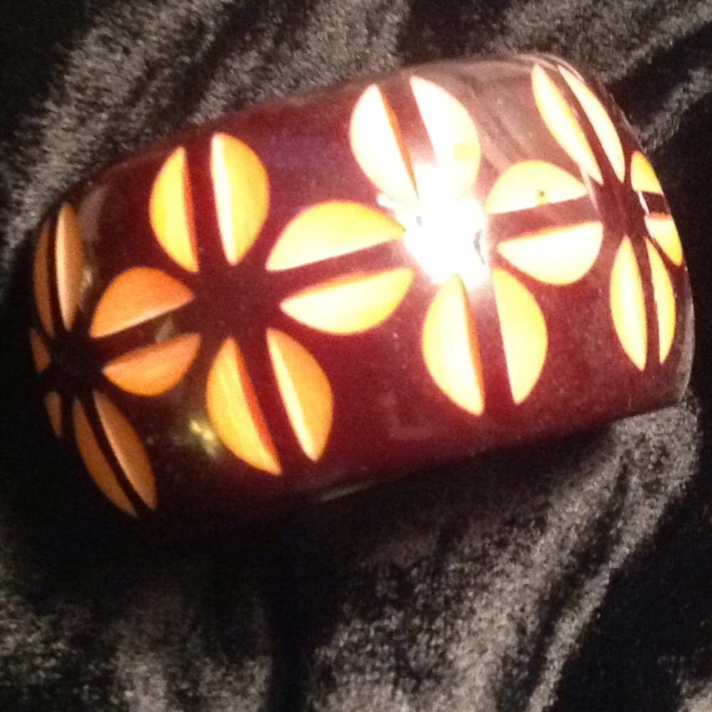 Orange and black bangle bracelet